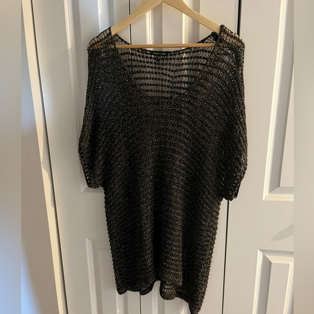 Eileen Fisher Charcoal V-Neck Sweater